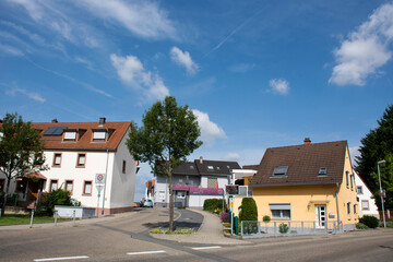 Classic building vintage style at Sandhausen district and village in Heidelberg, Germany