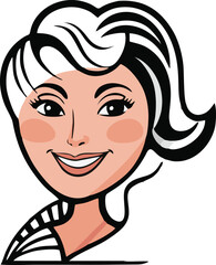 female cartoon character vector mascot illustration white background