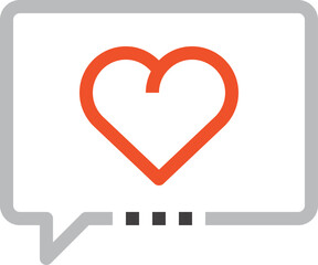 message bubble flat line web icon concept