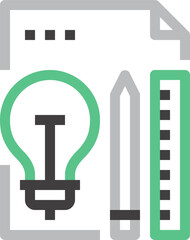 creative process flat line web icon concept