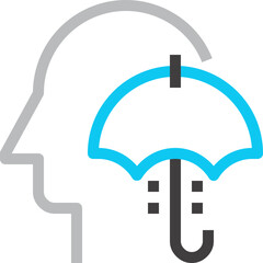 risk management flat line web icon concept