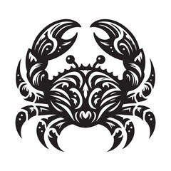 Crab vector silhouette. Crab icon. Crab logo 