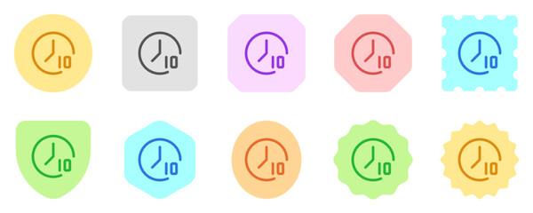 Editable countdown timer 10 seconds vector icon. Part of a big icon set family. Perfect for web and app interfaces, presentations, infographics, etc