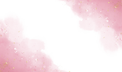 Abstract pink blush liquid watercolor background with golden lines, dots and stains. paint brush glitter gold for wedding elements. watercolor texture for cards, greetings or invitations.