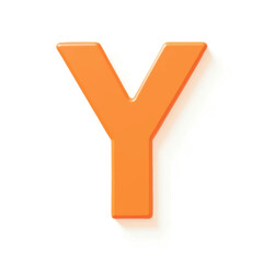 Fototapeta premium Bright Orange Letter Y on White Surface