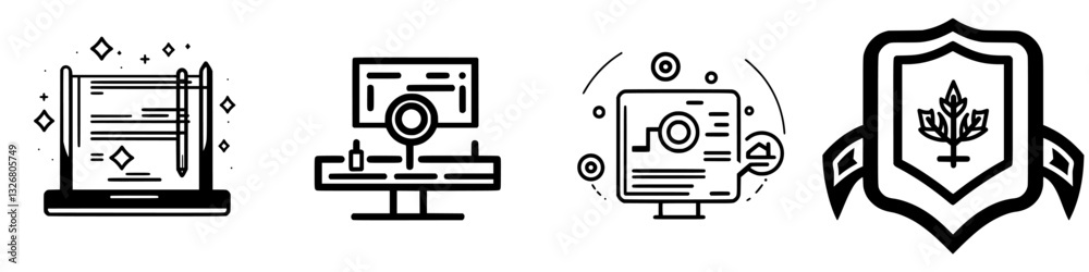 Poster creative design concepts displayed in modern graphic style for digital projects and branding element