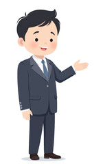 Cartoon Businessman with Suit and Hand Outstretched