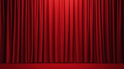 red stage curtain background