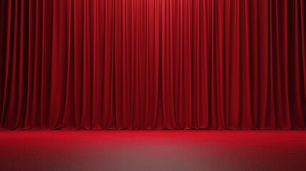 red stage curtain background