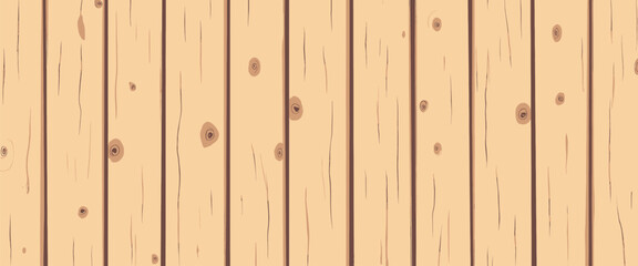 Fototapeta premium Cartoon Wood Planks with Knots Texture Background