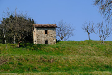 Obraz premium Landscape along the road to Colle Brianza, Italy