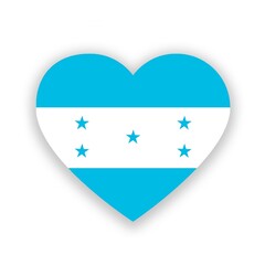 Honduras national flag in heart shape isolated on white. Illustration