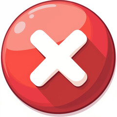 Obraz premium Shiny Red Circle With White Cross Graphic