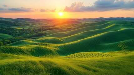 Fototapeta premium Tuscan Hills Sunset Sunrise