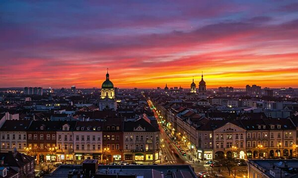 panorama of prague at night