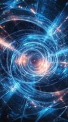 Fototapeta premium Abstract luminous cyber matrix with intricate energy pathways, futuristic theme