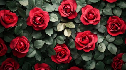 red roses background, top view, banner © Руслан Галиуллин