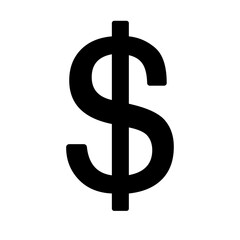 The dollar sign, the symbol of the US currency. Vector illustration