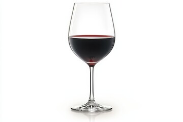 Elegant glass of red wine on white background