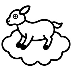 vector illustration of a cartoon sheep