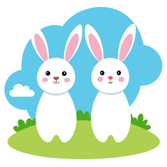 easter bunny and eggs