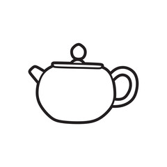black and white vector teapot short simple