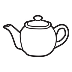 black and white vector teapot simple facing left