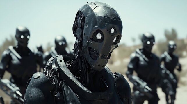 A gang of cybernetic raiders hunting anyone who dares enter their wasteland