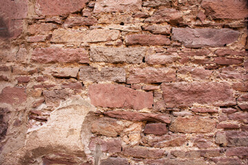 Rock and stone wall of Heidelberg Castle or Heidelberger Schloss
