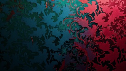 Obraz premium Luxurious velvet pattern in jewel tones with intricate embossed design 