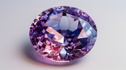 Isolated Sapphire Piece on White Background with Color Change Effect