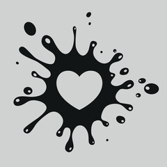 heart Splash splatter abstract shape