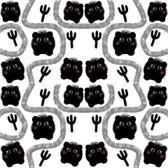 seamless pattern with black monster 