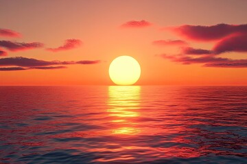 Obraz premium Fiery Sunset over Calm Ocean (11)