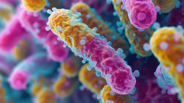 Microscopic view of Clostridium botulinum bacteria under laboratory conditions