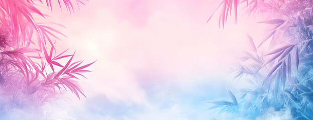 Tropical sunrise, pastel leaves