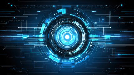 Obraz premium Futuristic digital eye in circuit board