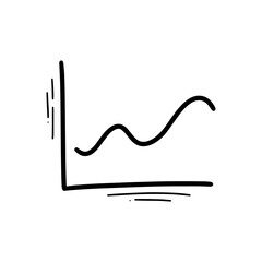 Hand Drawn Chart Line Illustration. Doodle Vector. Isolated on White Background - EPS 10 Vector
