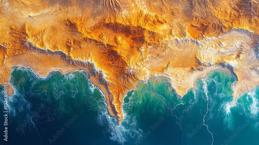 Poster this high-resolution satellite imagery captures detailed coastal landscapes showcasing the intersect