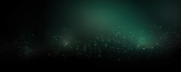 Mystical Green Light Effect Background with Sparkling Abstract Bokeh
