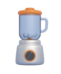 Cartoon electric blender isolated on transparent background. 3D illustration