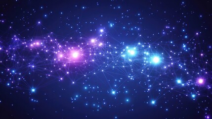 Abstract digital network glowing in vibrant colors