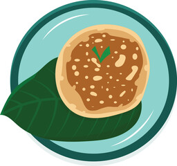 Apam bakar traditional food vector illustration