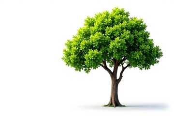 Fototapeta premium Tree isolated on white background with subtle texture, trunk, white