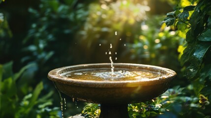 Bird baths provide refreshment for avian