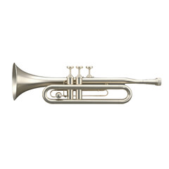 Obraz premium 3D simple trumpet Music Icon with transparant background. Sound and Audio