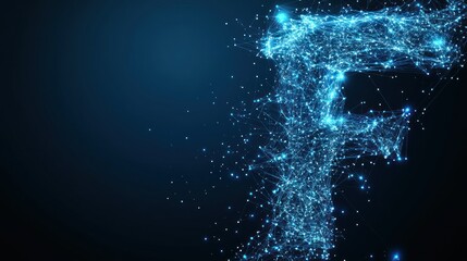 Obraz premium Abstract Letter F, Network Design (1)