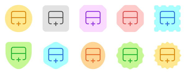 Editable add row below vector icon. Part of a big icon set family. Perfect for web and app interfaces, presentations, infographics, etc