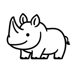 Obraz premium A Cheerful SmilingRhinoIcon, a Delightful Creature, Stands Smiling, a Happy Icon of Wildlife