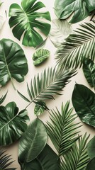 Photorealistic wallpaper featuring lush green plants in a natural scene with clean lines and high level of detail